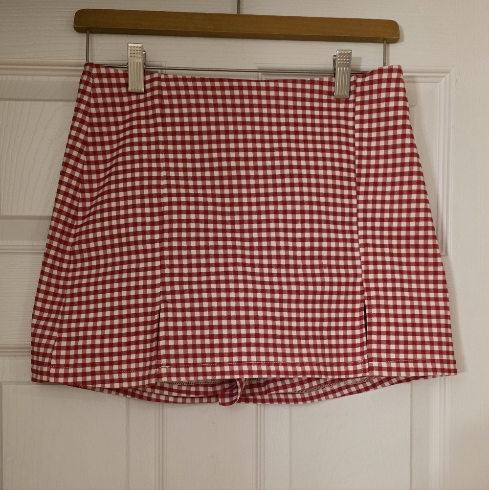Originality Red and White Gingham Skirt